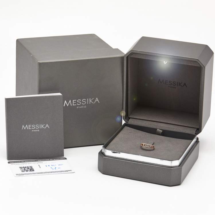 Pre Owned Messika Baby Move Pavé Diamond 18k Rose Gold Ring Size 52