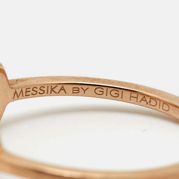 Pre Owned Messika by Gigi Hadid Move Addiction Diamond 18k Rose Gold Ring Size 52
