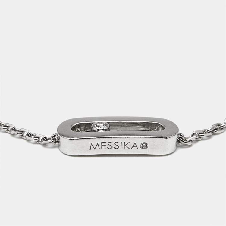 Pre Owned Messika Move Uno Diamond 18k White Gold Bracelet