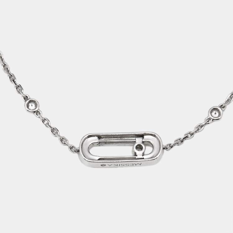 Pre Owned Messika Move Uno Diamond 18k White Gold Bracelet