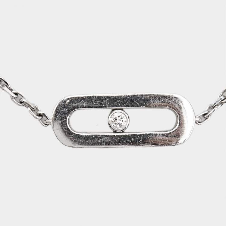 Pre Owned Messika Move Uno Diamond 18k White Gold Bracelet