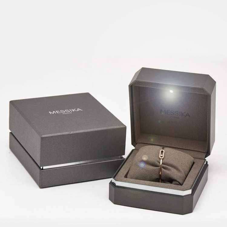 Pre Owned Messika Move Uno Diamond 18k Rose Gold Bracelet