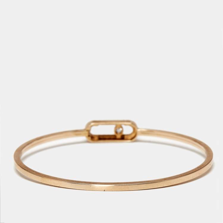 Pre Owned Messika Move Uno Diamond 18k Rose Gold Bracelet