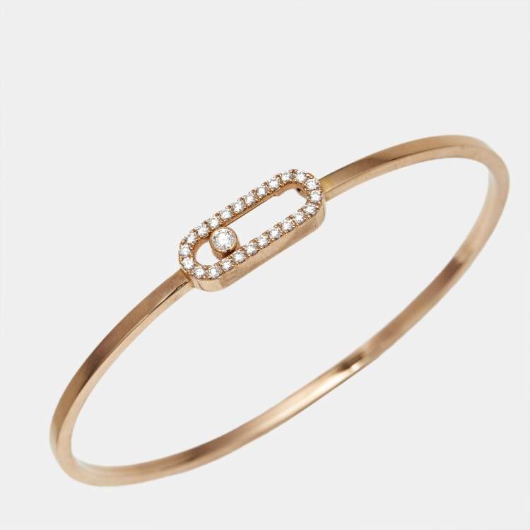 Pre Owned Messika Move Uno Diamond 18k Rose Gold Bracelet