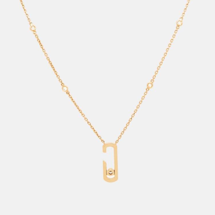 Pre Owned Messika Gigi Hadid Move Addiction Diamond 18k Rose Gold Necklace