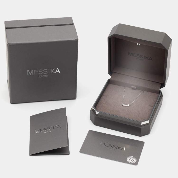 Pre Owned Messika Diamond Pave 18k White Gold Children Bracelet