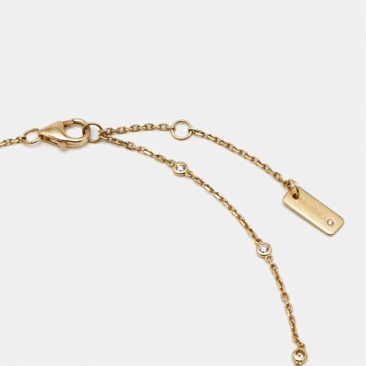 Pre Owned Messika Move Uno Diamonds 18k Yellow Gold Anklet Bracelet