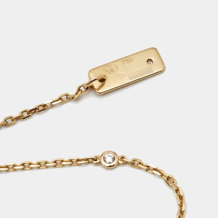 Pre Owned Messika Move Uno Diamonds 18k Yellow Gold Anklet Bracelet