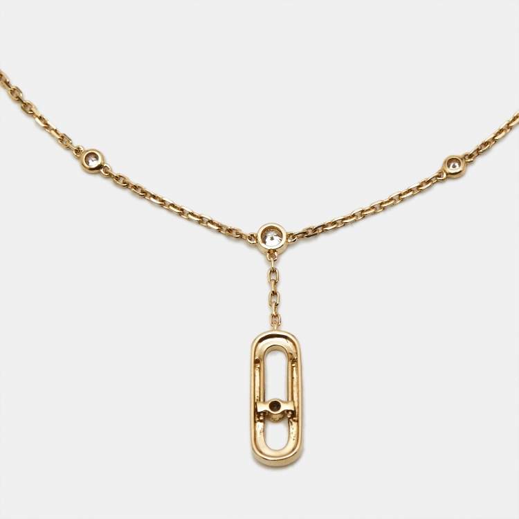 Pre Owned Messika Move Uno Diamonds 18k Yellow Gold Anklet Bracelet