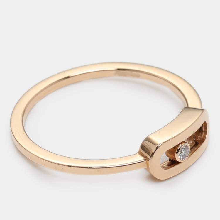 Pre Owned Messika Move Uno Diamond 18k Gold Ring Size 53