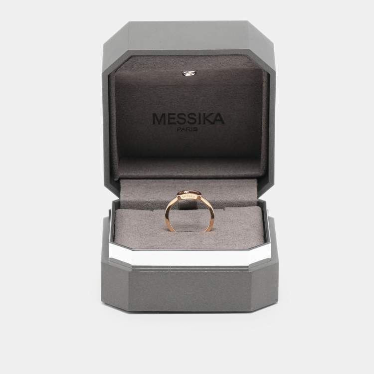 Pre Owned Messika Move Uno Diamond 18k Gold Ring Size 53