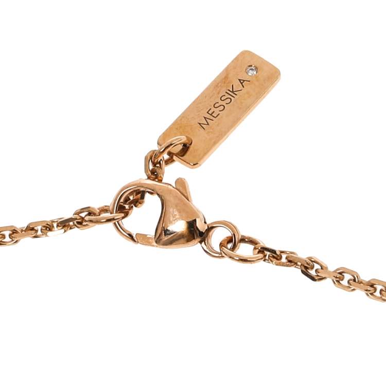 Pre Owned Messika Lucky Move Pave Diamond 18K Rose Gold Chain Link Bracelet