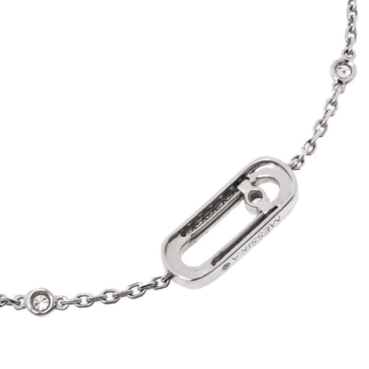 Pre Owned Messika Move Uno Pavé Diamond 18K White Gold Bracelet