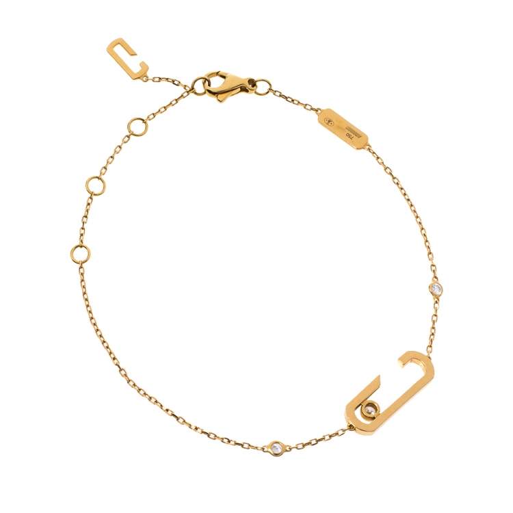 مملوكة مسبقًا Messika Move Addiction Diamond 18K Yellow Gold Chain Link Bracelet