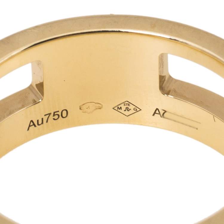 Pre Owned Messika Move Romane Diamond 18K Yellow Gold Ring Size 53
