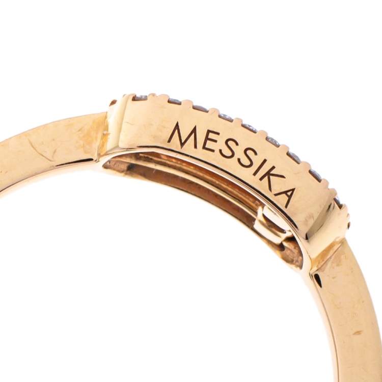 Pre Owned Messika Move Uno Diamond 18K Rose Gold Ring Size 50.5