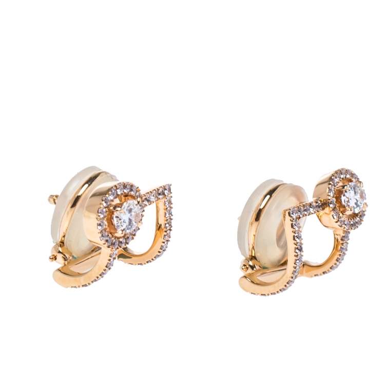 Pre Owned Messika Glam'Azone Diamond 18K Rose Gold Earrings