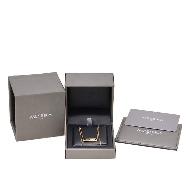 Pre Owned Messika Baby Move Diamond 18K Yellow Gold Pendant Necklace