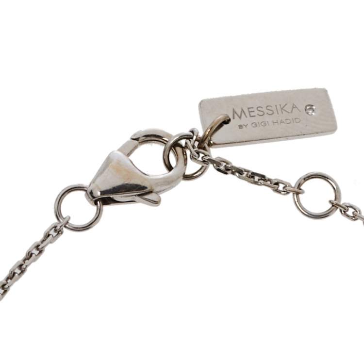 Pre Owned Messika by Gigi Hadid Move Addiction Pave Diamond 18K White Gold Bracelet