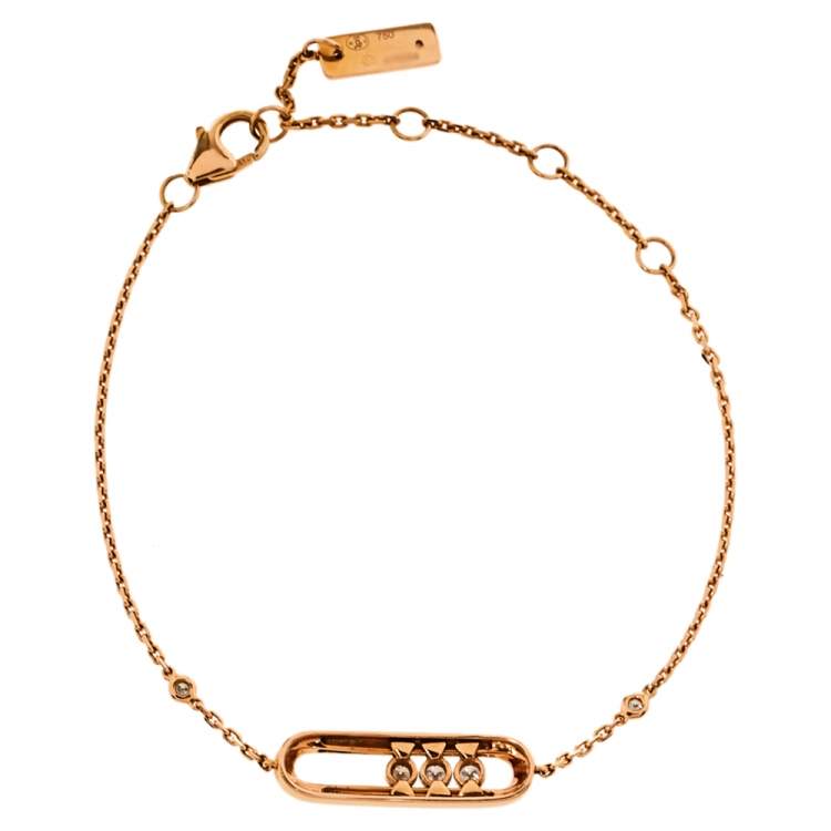 Pre Owned Messika Baby Move Diamond 18K Rose Gold Bracelet