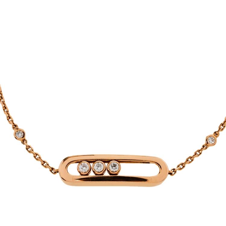 Pre Owned Messika Baby Move Diamond 18K Rose Gold Bracelet