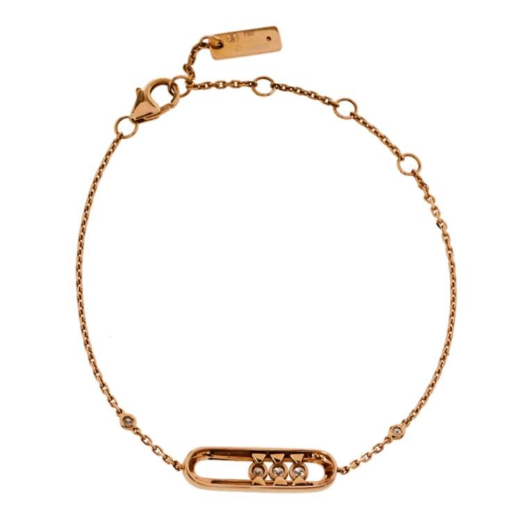 Pre Owned Messika Baby Move Diamond 18K Rose Gold Bracelet