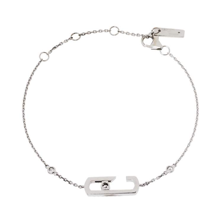 Pre Owned Messika by Gigi Hadid Move Addiction Pave Diamond 18K White Gold Bracelet