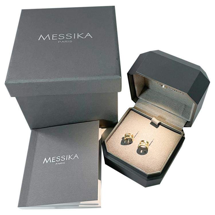 Pre Owned Messika 18K Yellow Gold Diamond Move Romane Mini Hoop Earrings