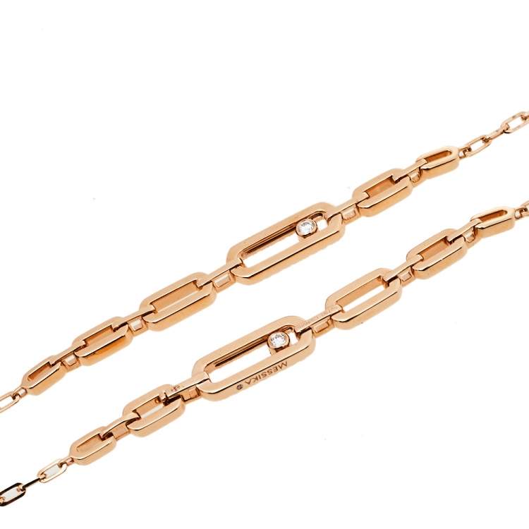 Pre Owned Messika Move Uno Diamond 18K Rose Gold Long Necklace  
