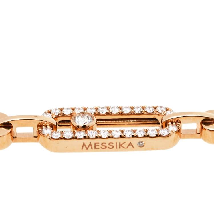 Pre Owned Messika Move Uno Diamond 18K Rose Gold Long Necklace  