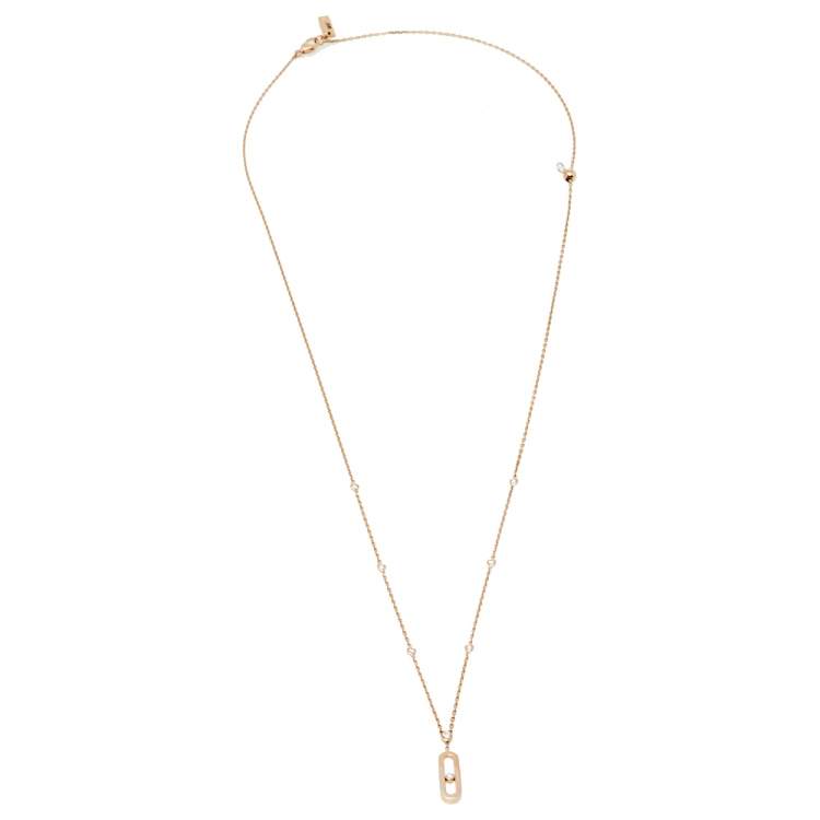 Pre Owned Messika Move Uno Diamond 18K Rose Gold Long Necklace