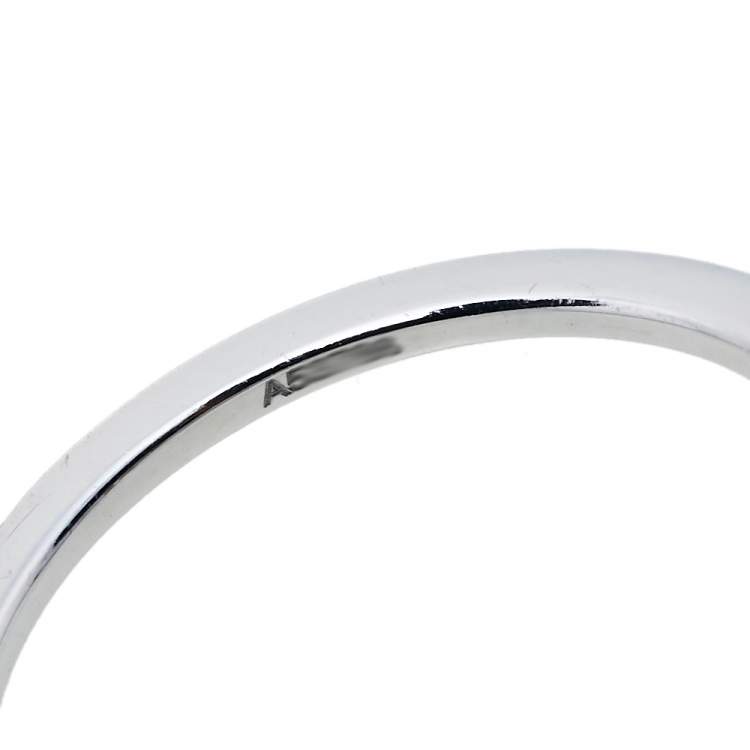 Pre Owned Messika Move Uno Pave Diamond 18K White Gold Ring Size 52