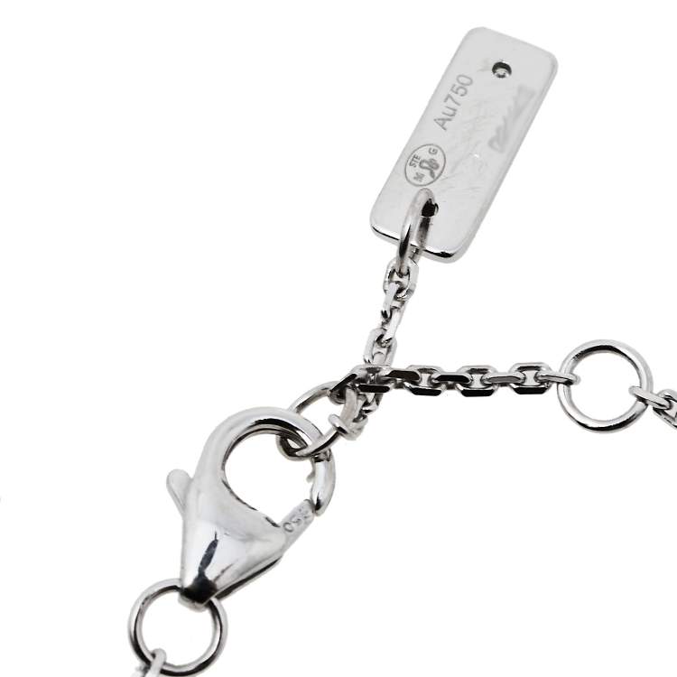 Pre Owned Messsika Baby Move Pave Diamond 18K White Gold Bracelet