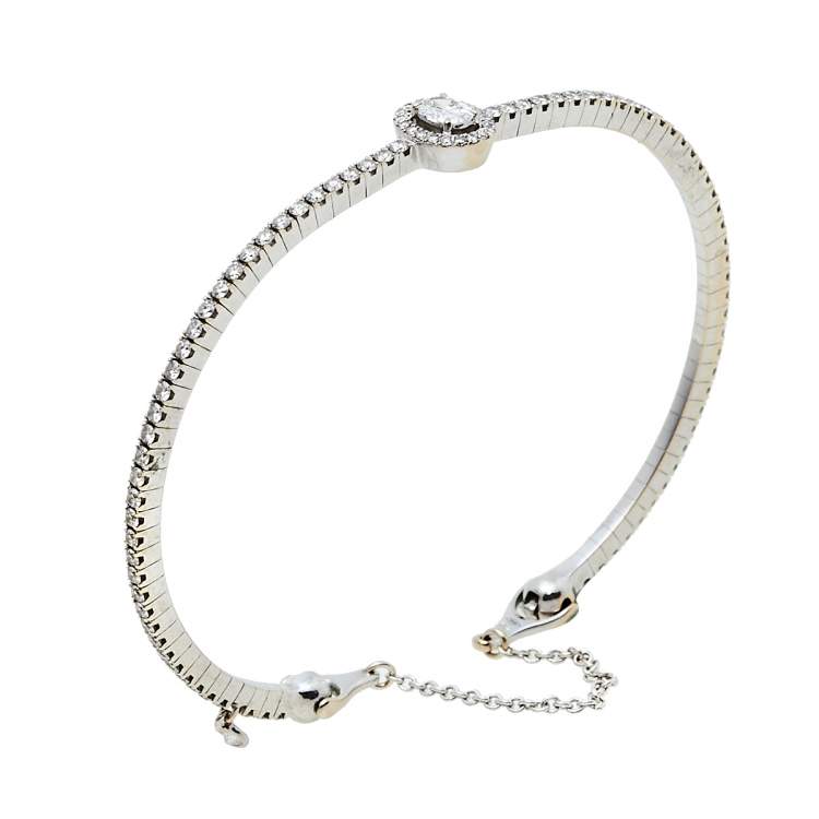 Pre Owned Messika Glam'Azone Diamond Pavé 18K White Gold Bracelet