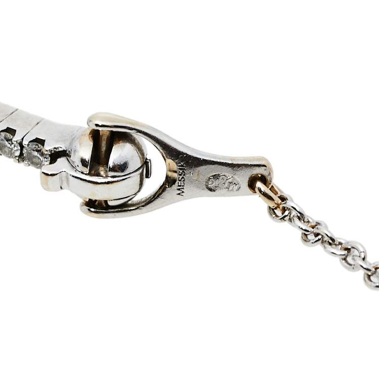 Pre Owned Messika Glam'Azone Diamond Pavé 18K White Gold Bracelet