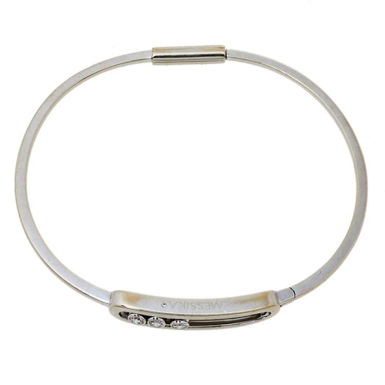 Pre Owned Messika Move Thin Diamond 18K White Gold Bracelet M