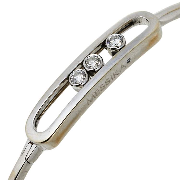 Pre Owned Messika Move Thin Diamond 18K White Gold Bracelet M