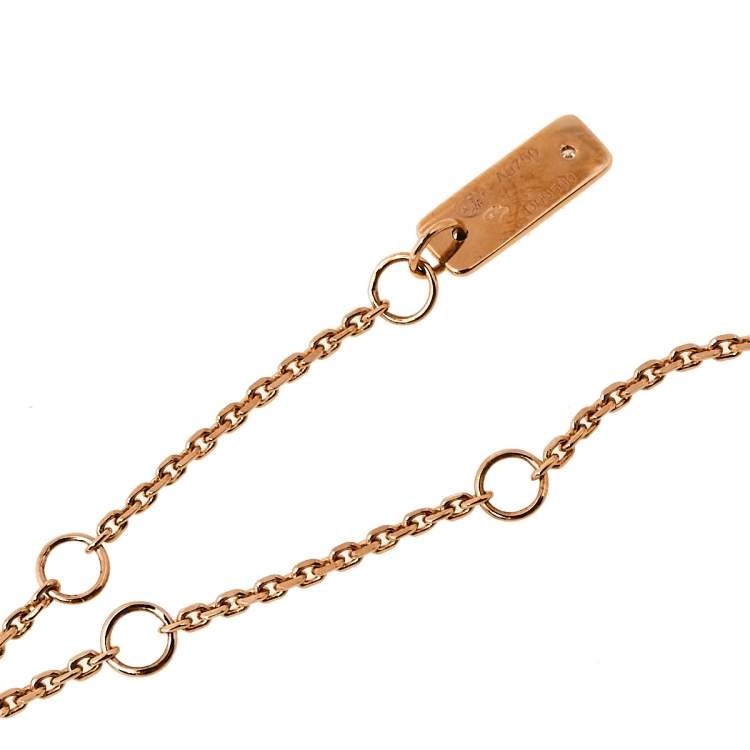 Pre Owned Messika Move Uno 2 Rows Pave Diamond 18K Rose Gold Layered Necklace