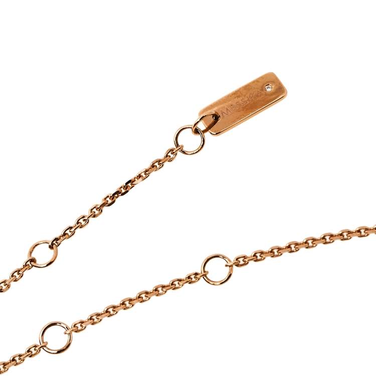 Pre Owned Messika Move Uno 2 Rows Pave Diamond 18K Rose Gold Layered Necklace