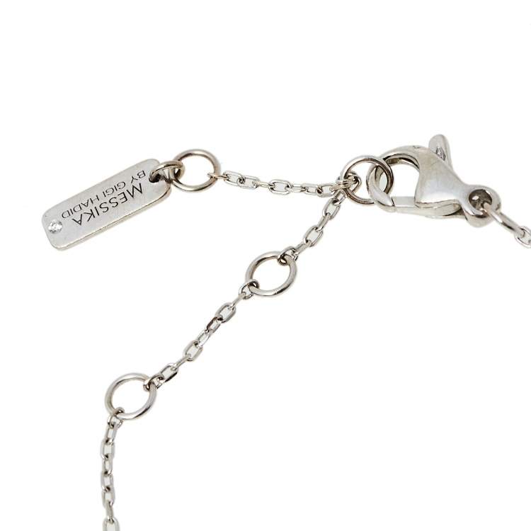 Pre Owned Messika by Gigi Hadid Move Addiction Pave Diamond 18K White Gold Bracelet