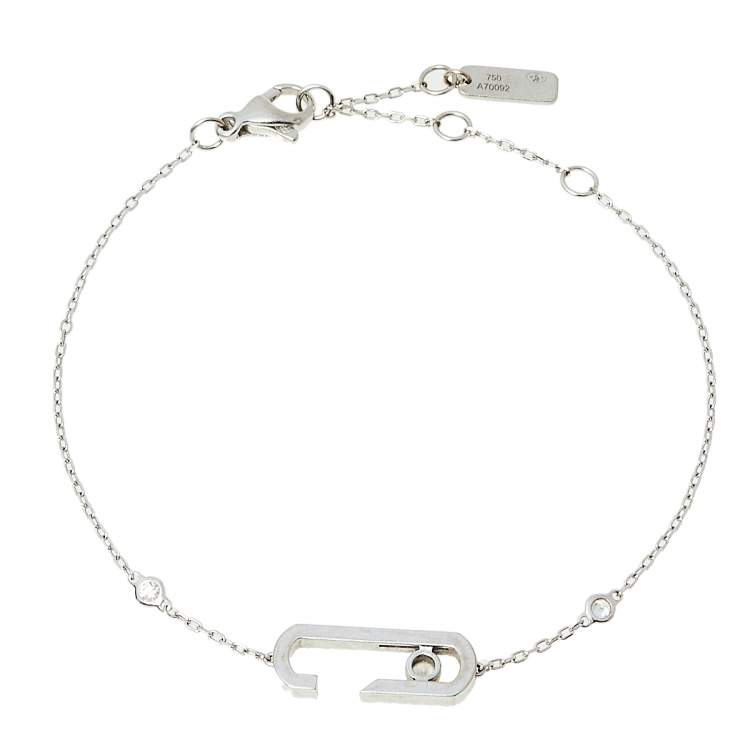 Pre Owned Messika by Gigi Hadid Move Addiction Pave Diamond 18K White Gold Bracelet