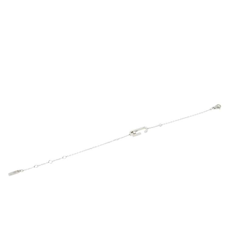 Pre Owned Messika by Gigi Hadid Move Addiction Pave Diamond 18K White Gold Bracelet