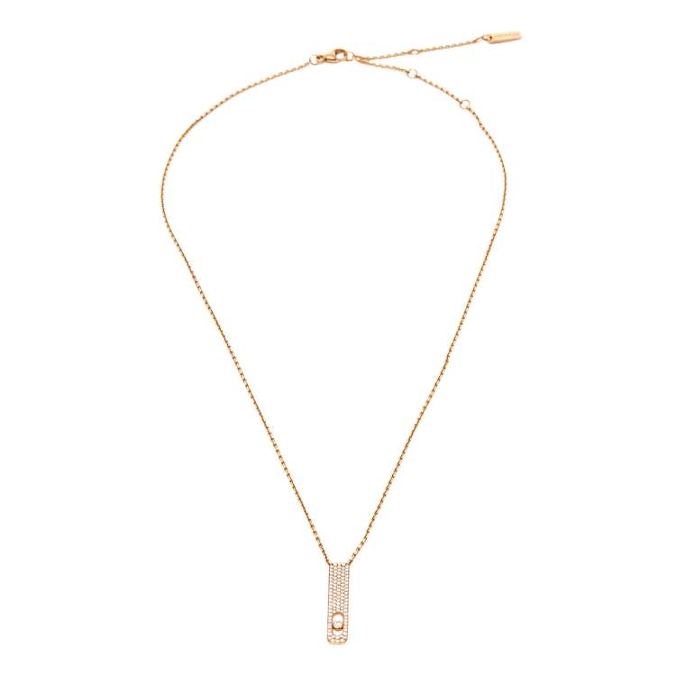 Pre Owned Messika My First Diamond Pave 18K Rose Gold Pendant Necklace