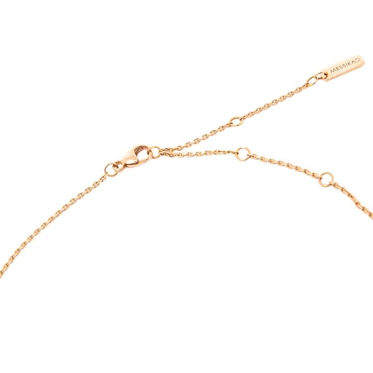 Pre Owned Messika My First Diamond Pave 18K Rose Gold Pendant Necklace