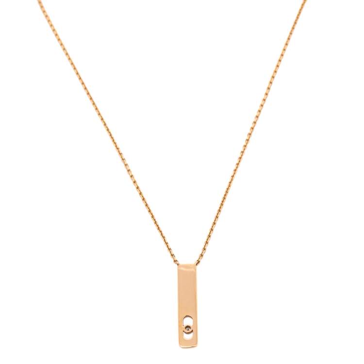 Pre Owned Messika My First Diamond Pave 18K Rose Gold Pendant Necklace
