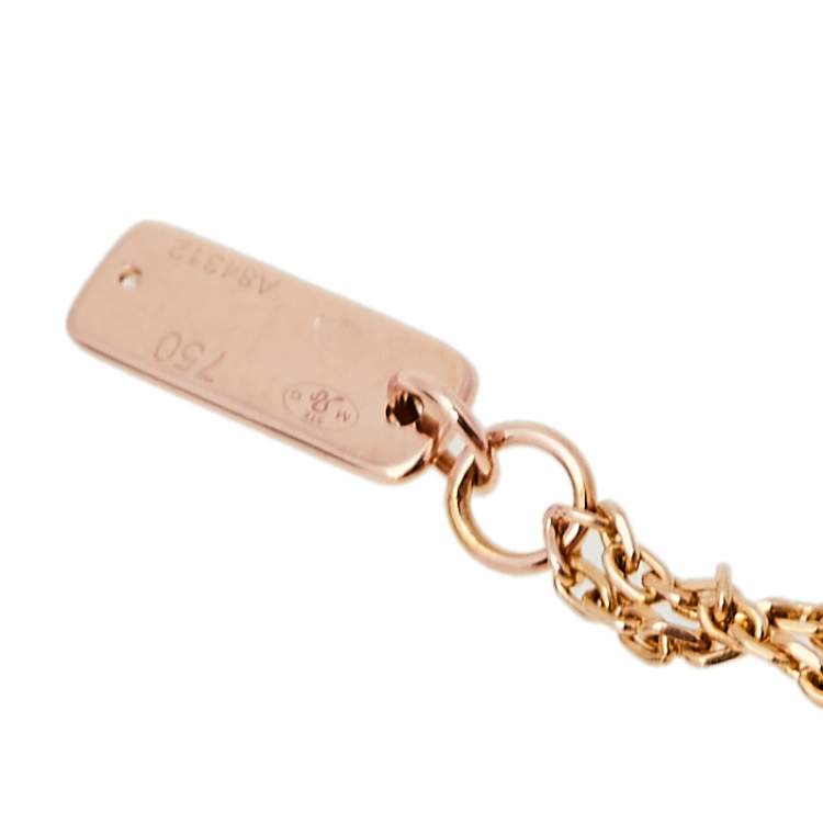 Pre Owned Messika Move Pave Diamond 18K Rose Gold Double Chain Necklace