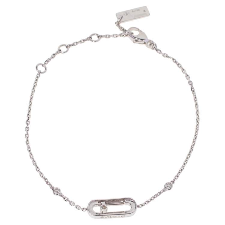 Pre Owned Messika Move Uno Pavé Diamond 18K White Gold Bracelet