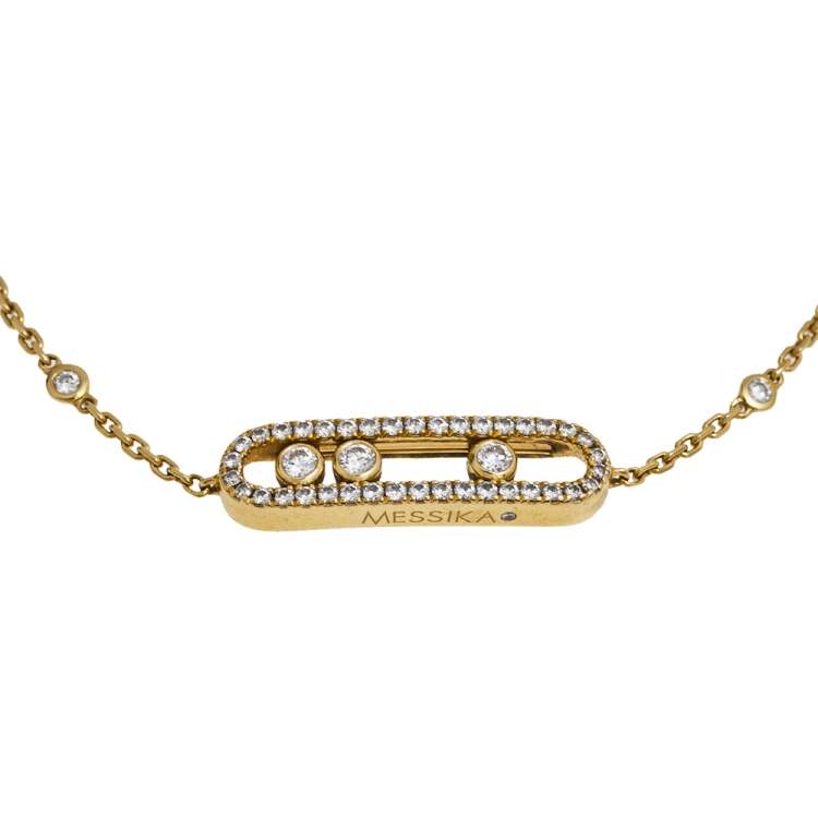 Pre Owned Messika Baby Move Pavé Diamond 18K Yellow Gold Bracelet