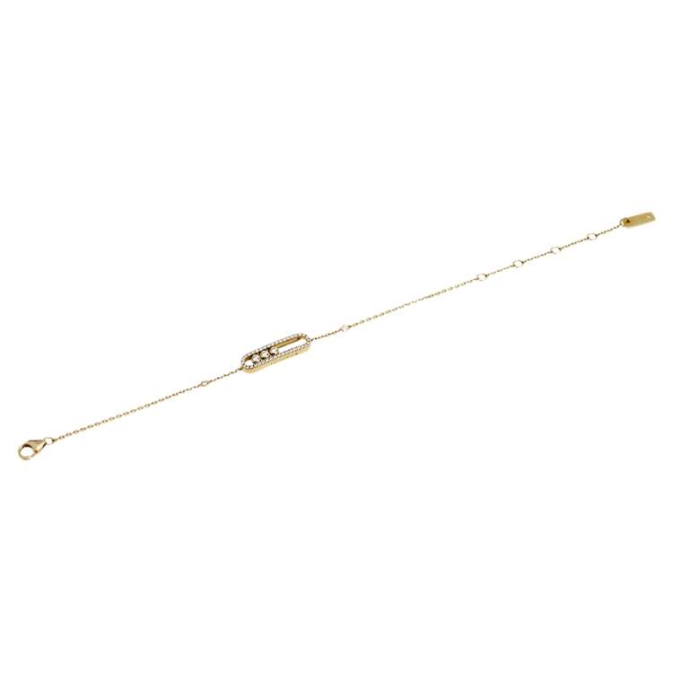 Pre Owned Messika Baby Move Pavé Diamond 18K Yellow Gold Bracelet
