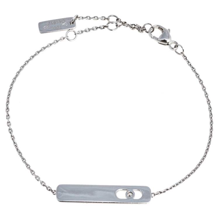 Pre Owned Messika My First Diamond Pave 18K White Gold Bracelet